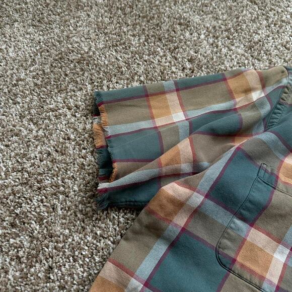 Vintage 70s Thrashed Orvis Fade ButtonUp Plaid Flannel shirt - Picture 3 of 8